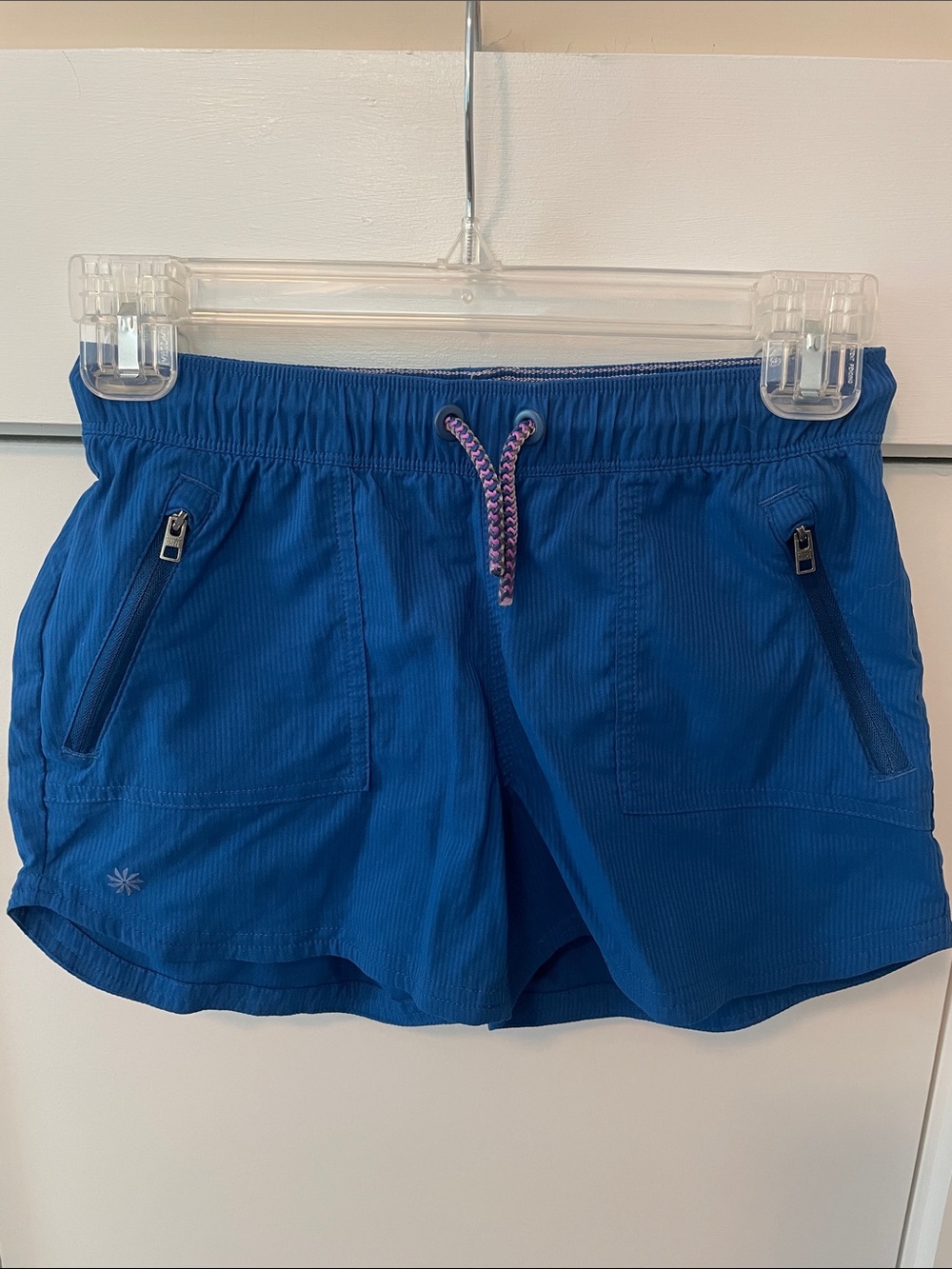GIRLS BLUE ATHLETA DRAWSTRING SHORTS L/12